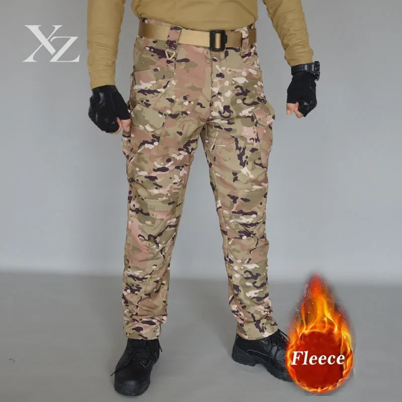 Fishing Pants Waterproof - Pantalon cargo tactique en polaire imperméable