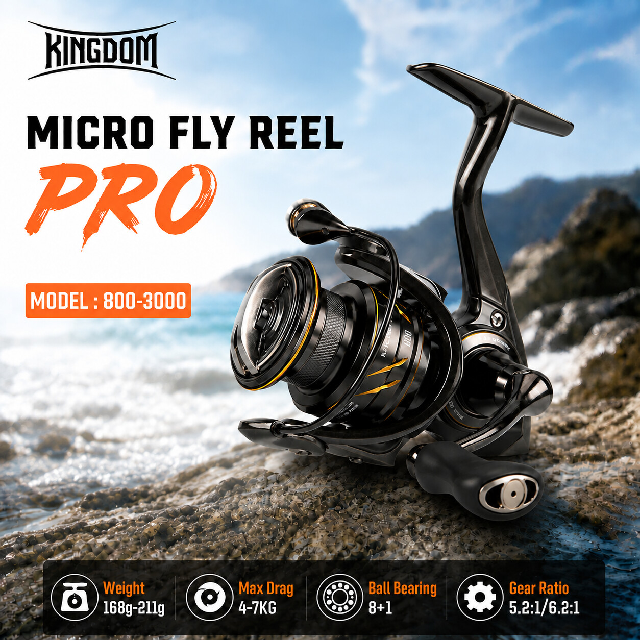 Kastking Reel Zephyr - Moulinet de pêche spinning Kingdom Micro