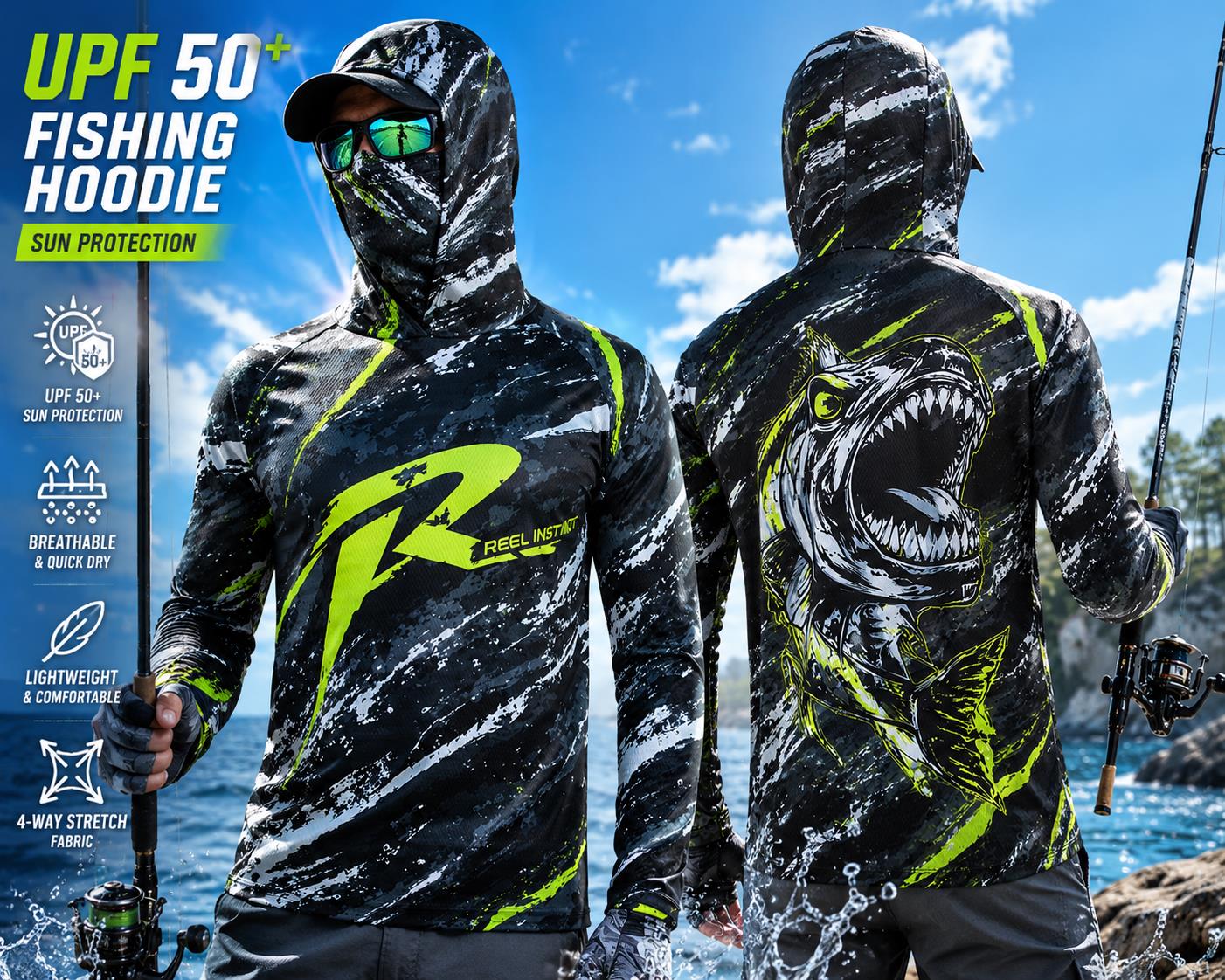Maillot de pêche unisexe à man - Fishing Mask Sun Protection avis et prix