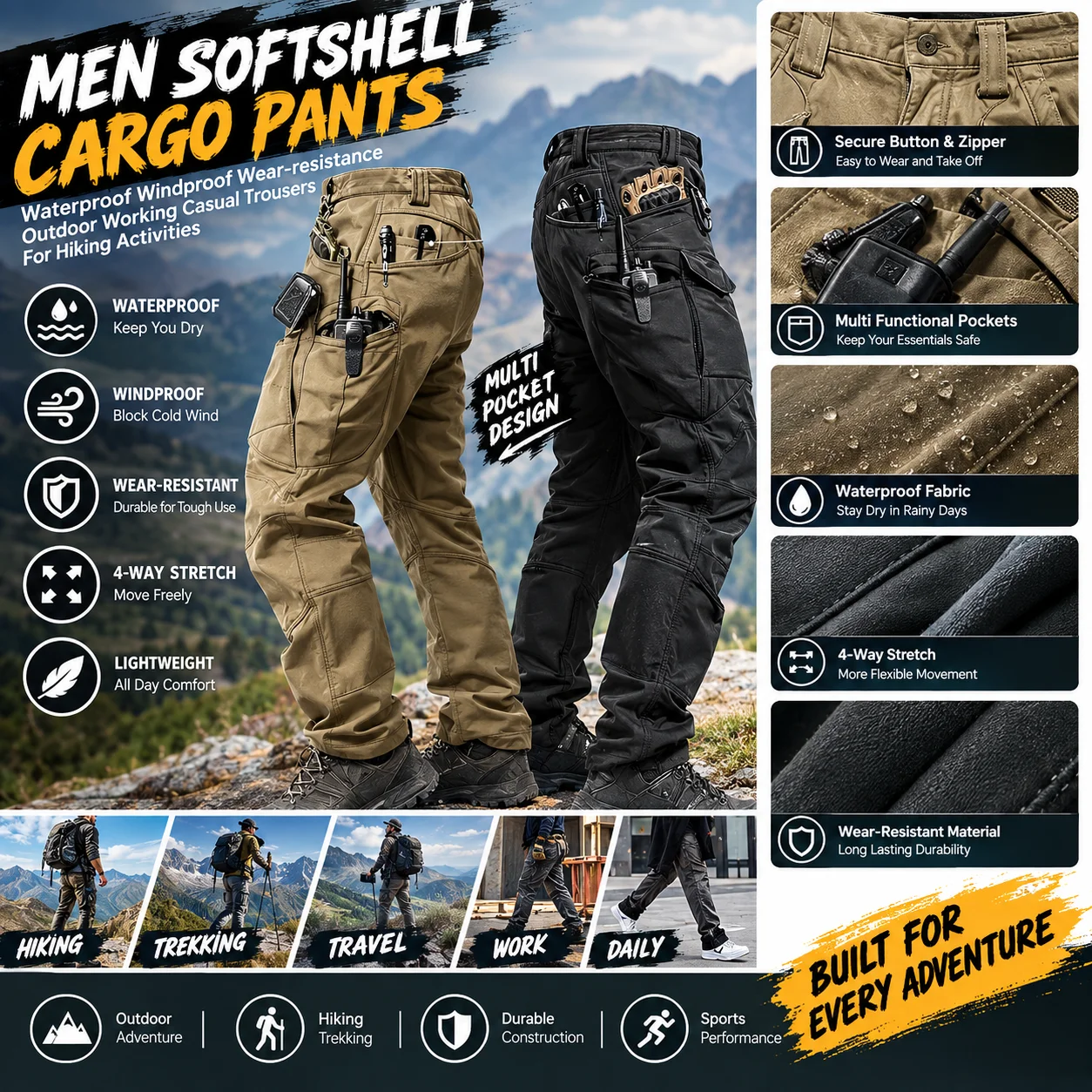 Pantalons cargo et vestes tact - Fishing Pants Waterproof avis et prix